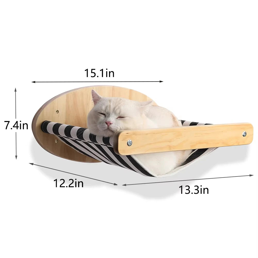 Wall Mounted Cat Climbing Shelf With Sisal Scratching Post