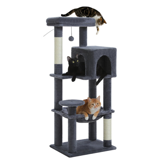 Pequlti Five Level Cat Tree With Sisal Scratcher And Hammock