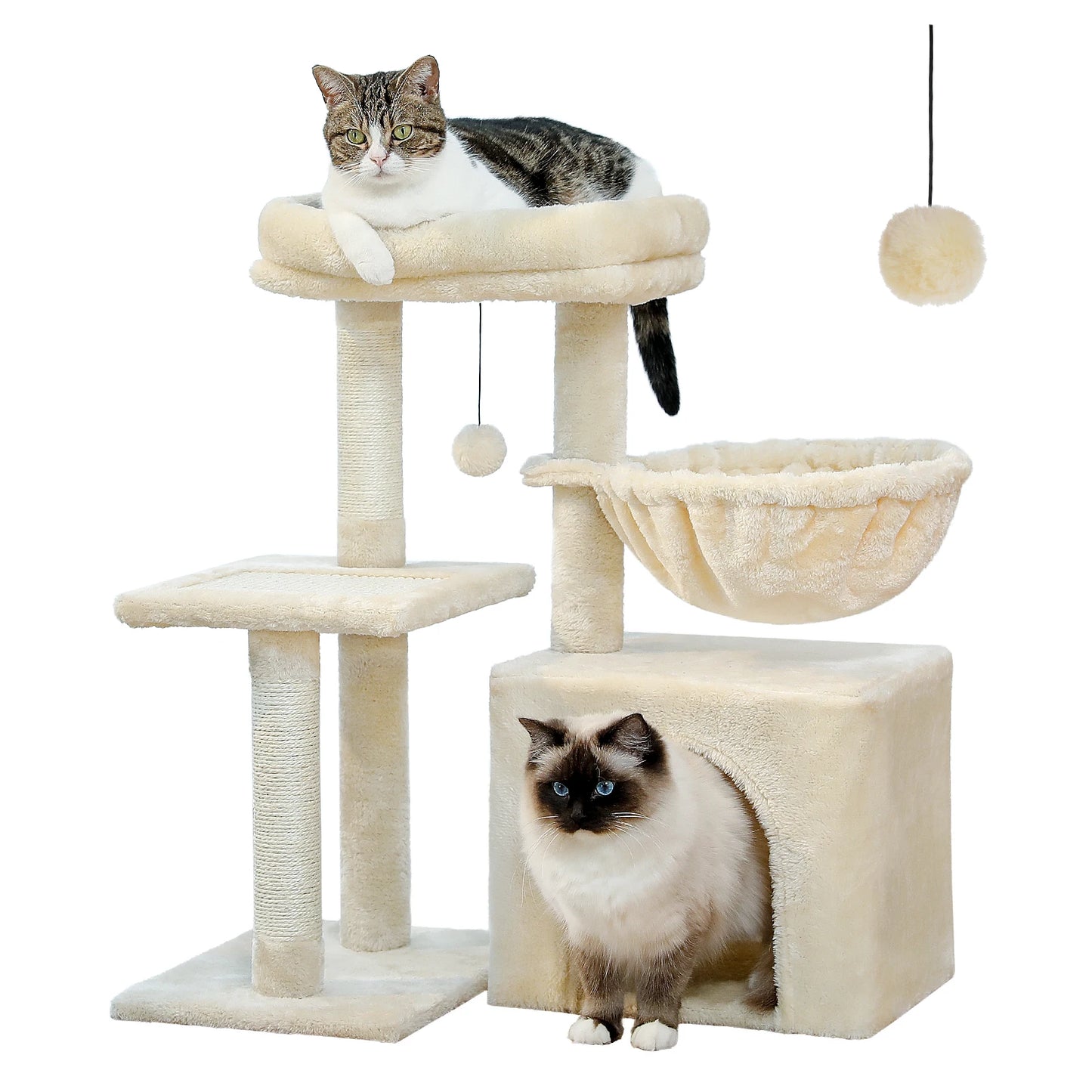 PAWZ Road Indoor Cat Tree Tower With Scratching Post Hammock