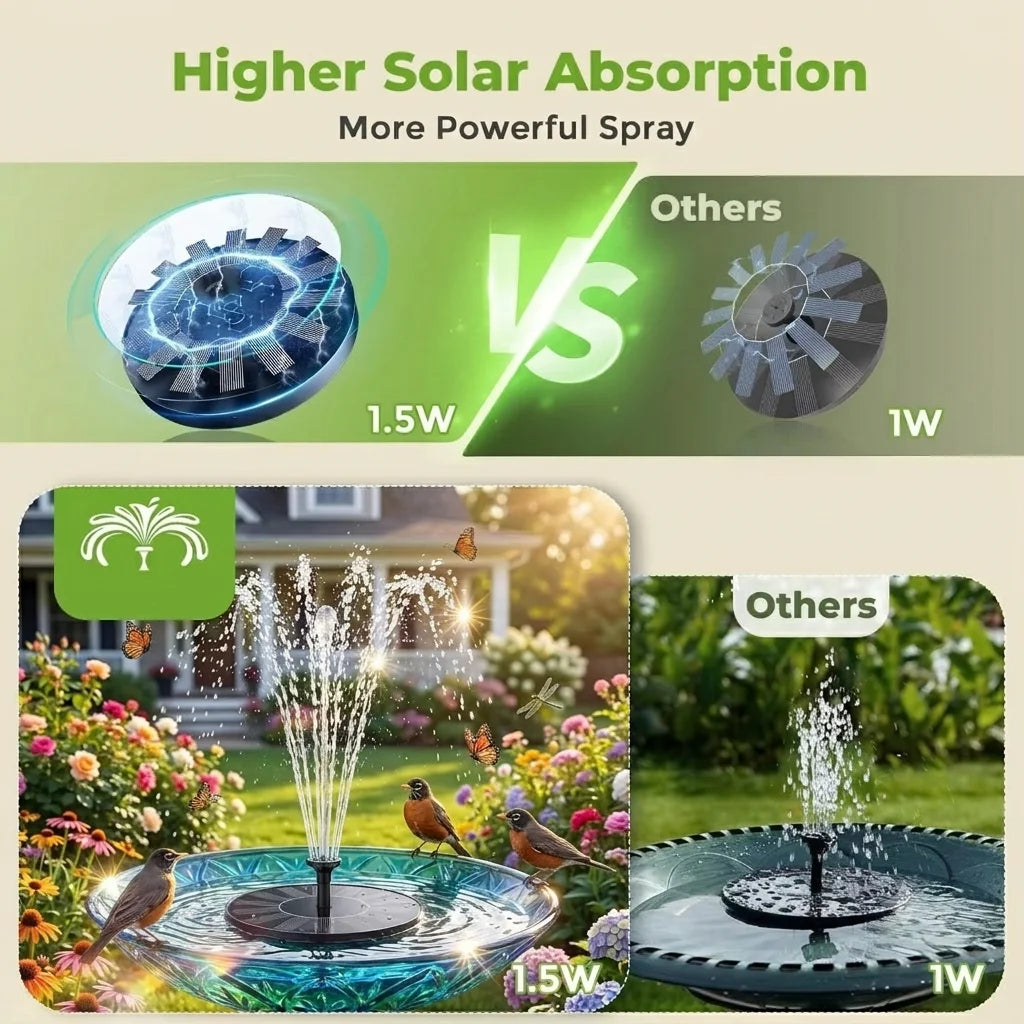 Floating Solar Fountain With Six Nozzles For Garden Pond