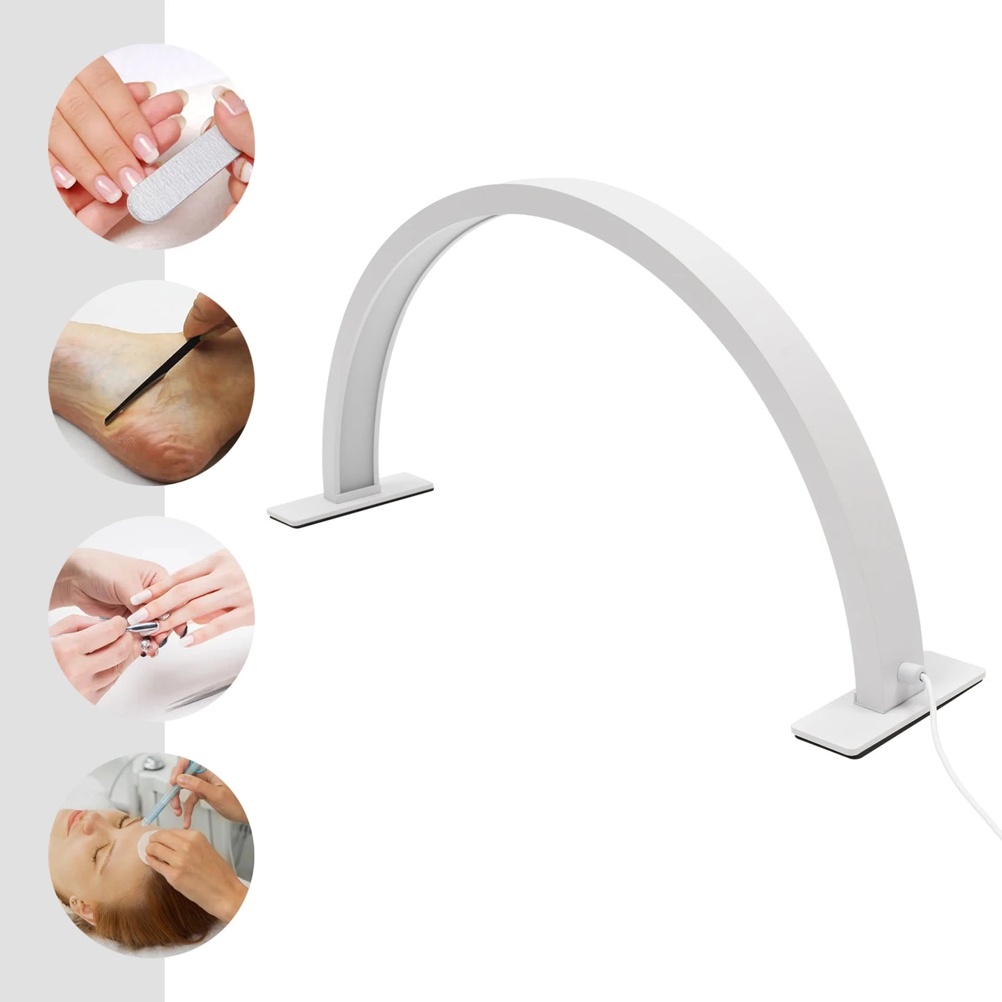 2400 Lumen LED Half Moon Light, Light with Adjust Brightness 3000k‑6000k, Half Moon Desk Lamp for Nail Art -White