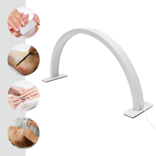 2400 Lumen LED Half Moon Light, Light with Adjust Brightness 3000k‑6000k, Half Moon Desk Lamp for Nail Art -White