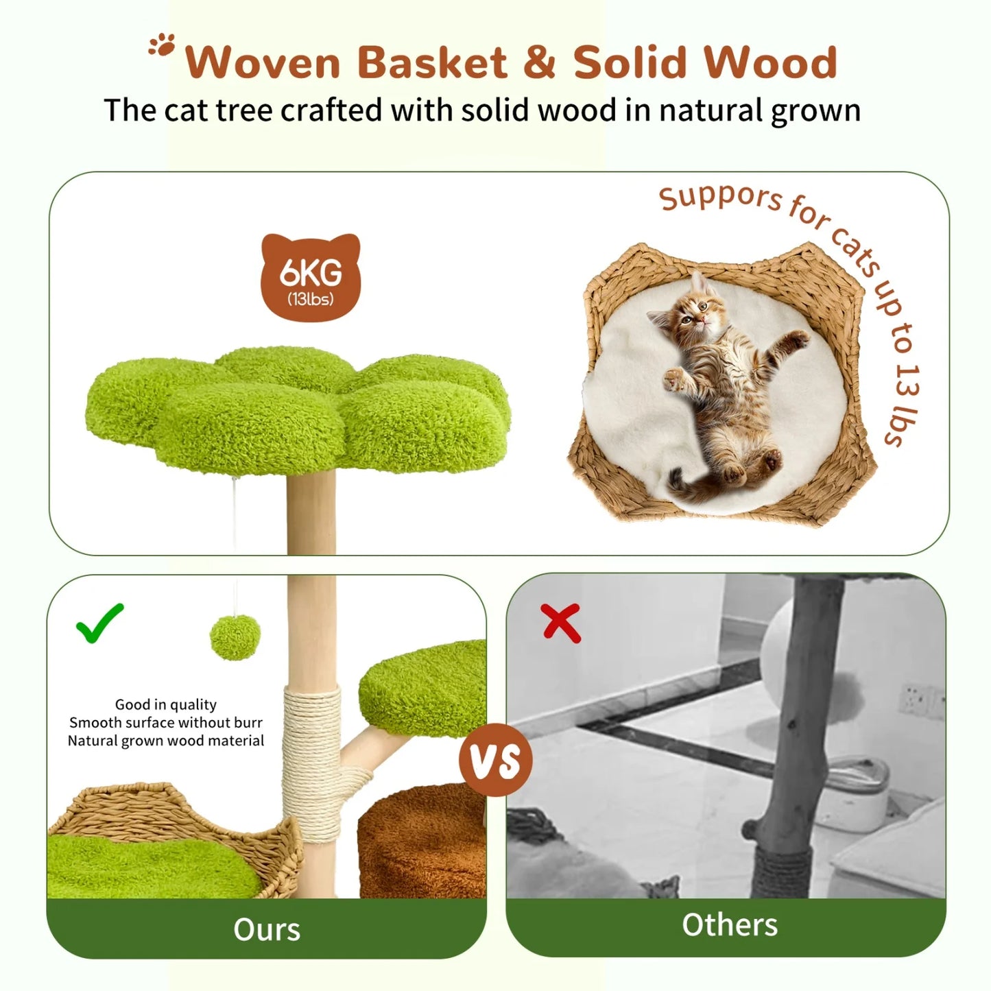 BINGOPAW Multi Level Cat Tree Activity Tower With Sisal Posts