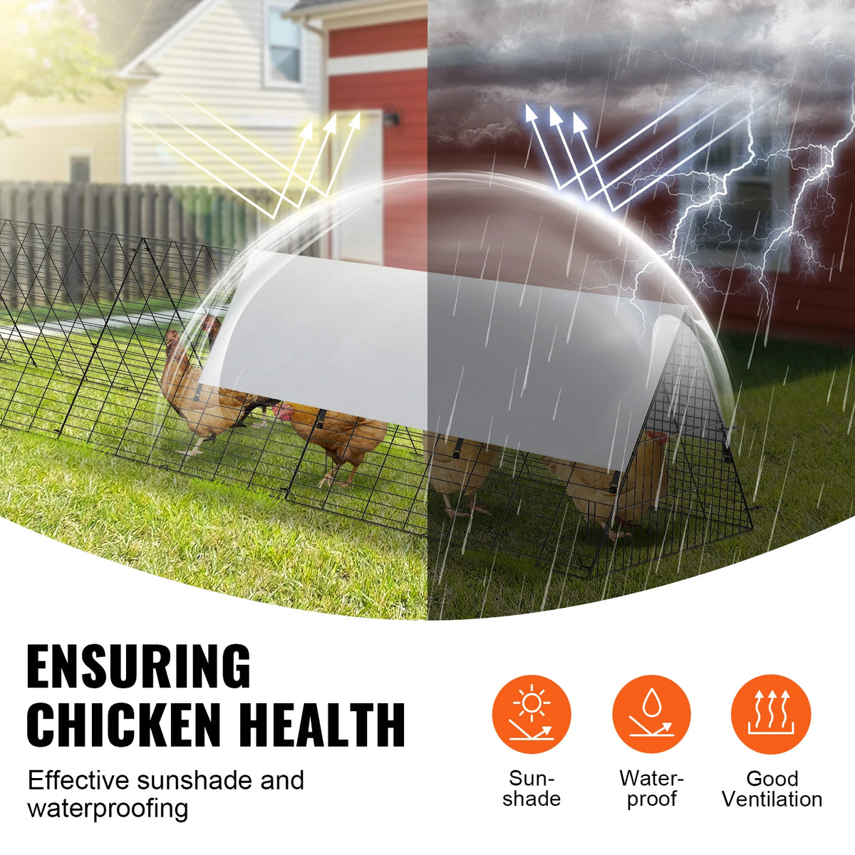 SucceBuy Portable Chicken Tunnels With Corner Frames for Yard
