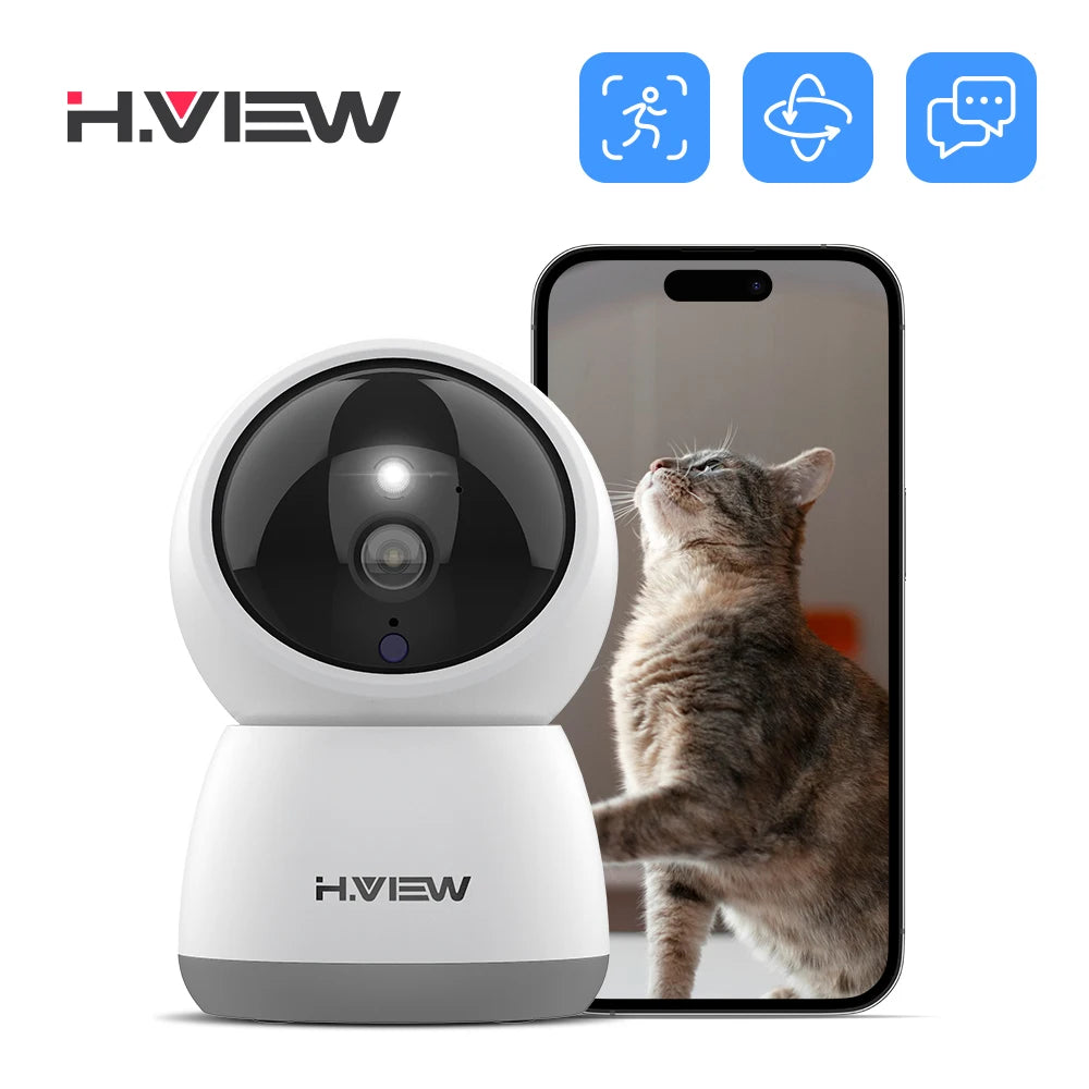H.VIEW 3MP  IP Camera WiFi Home Indoor AI Human Detection Audio Wireless Security CCTV Camera
