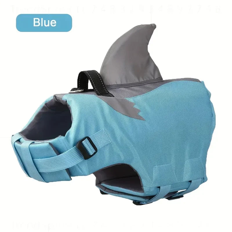 Shark Shape Reflective Dog Life Jacket With Adjustable Safety Handle