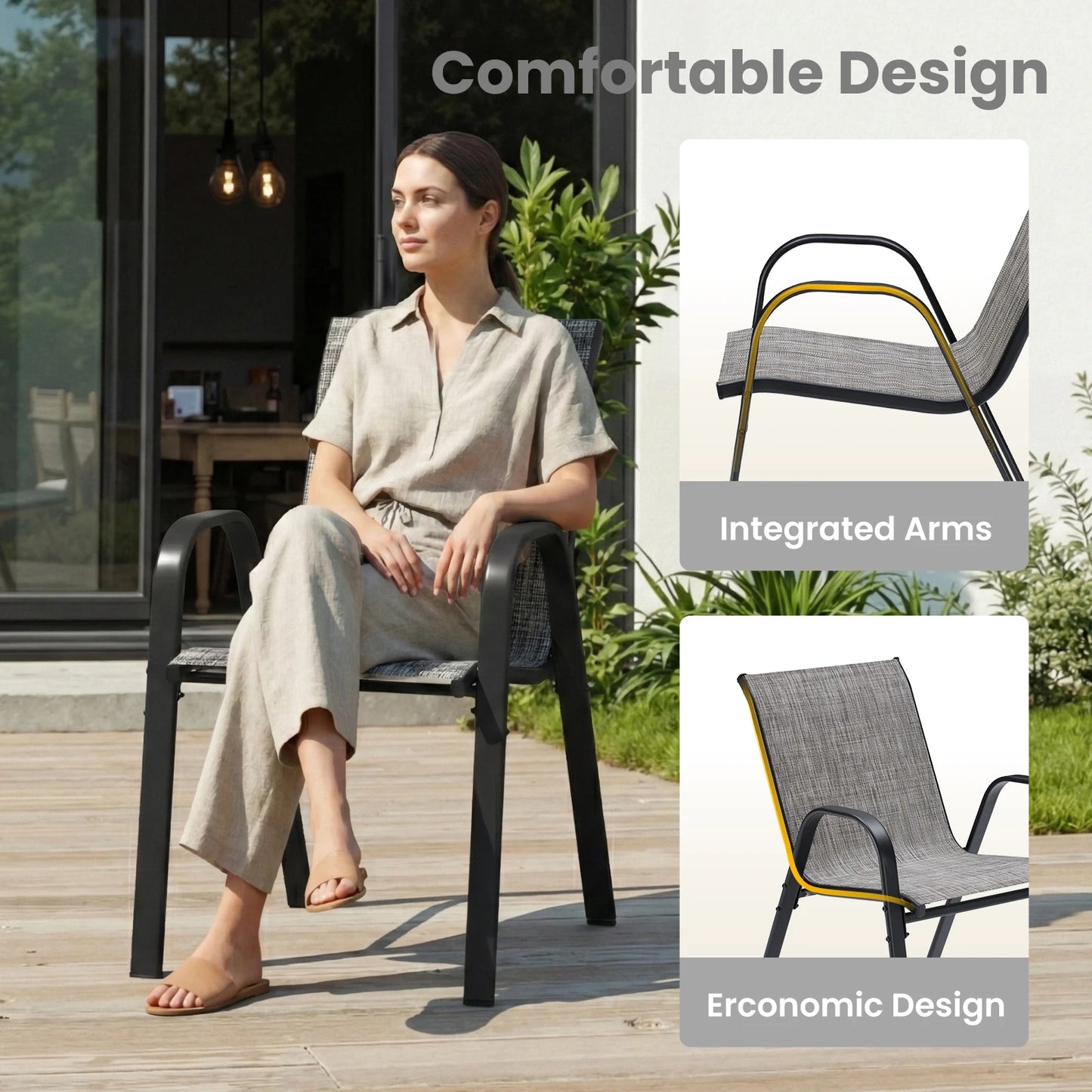 Farini 7 Piece Outdoor Metal Dining Set With 6 Chairs