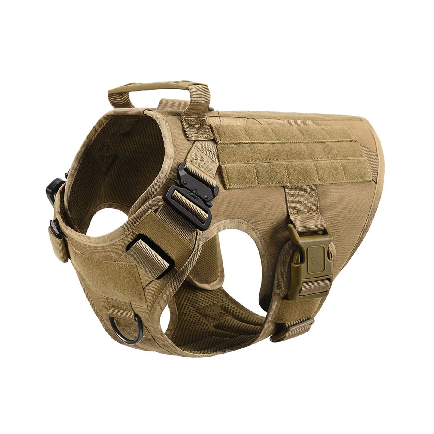 Tactical Nylon Dog Harness With Quick Release And Molle Pouches