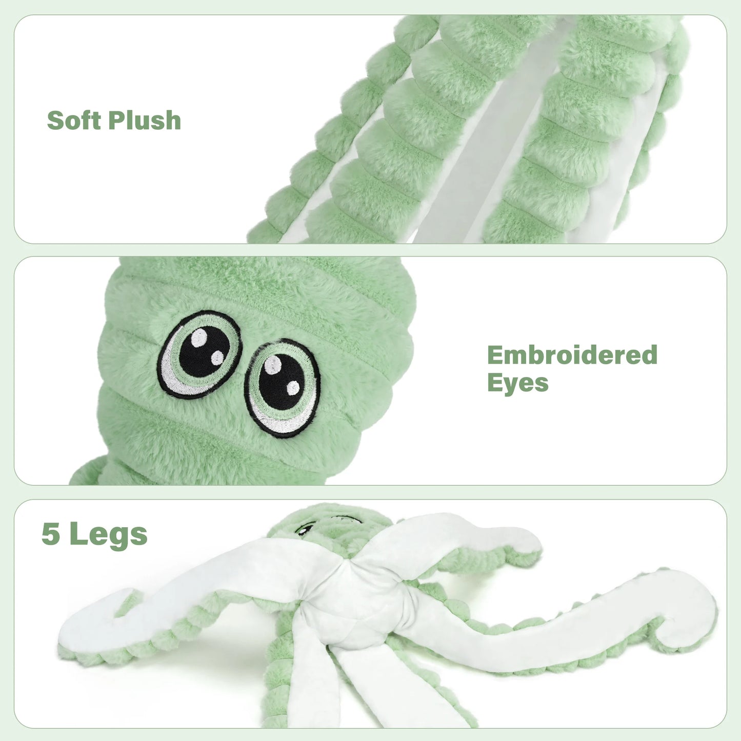Octopus Design Squeaky Plush Dog Toy For Grinding Teeth