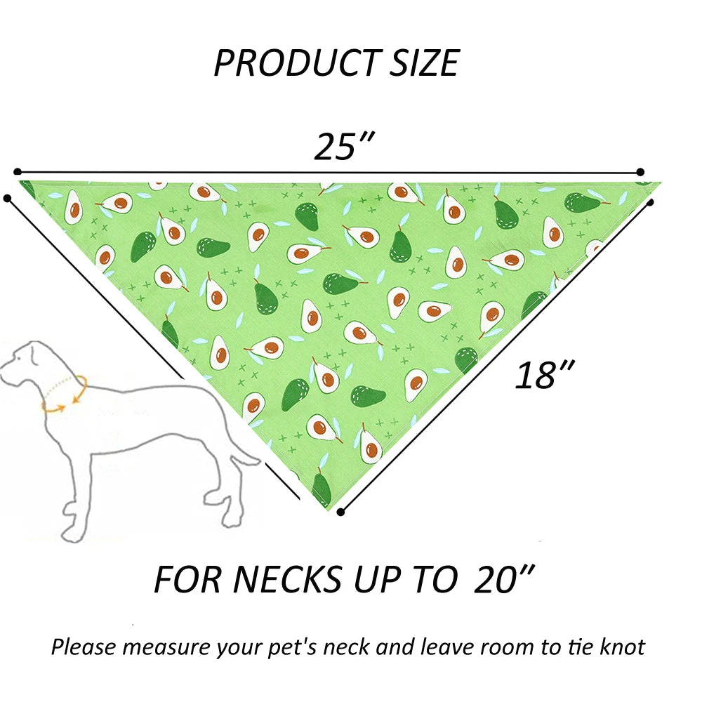 Soft Washable Fruit Floral Dog Bandana Cloth Neck Scarf