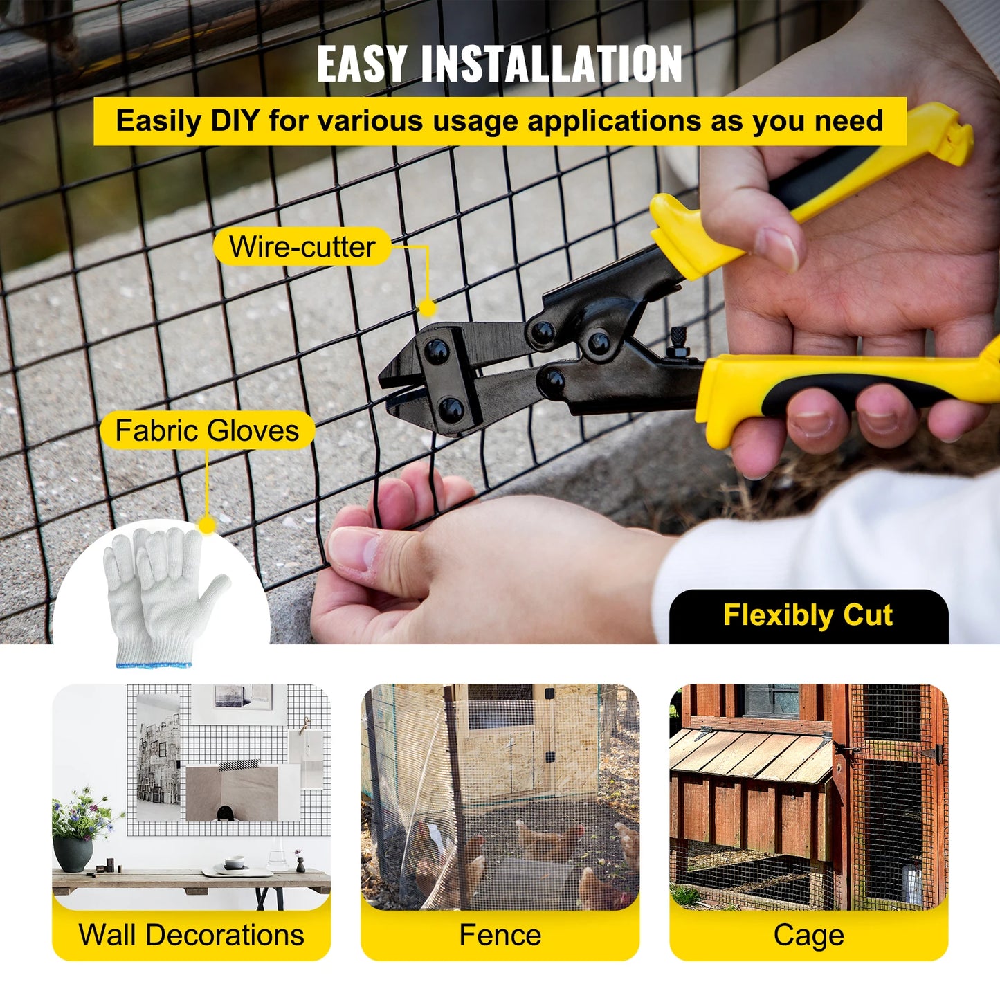 SucceBuy Vinyl Coated Welded Wire Fence Chicken And Rabbit Mesh