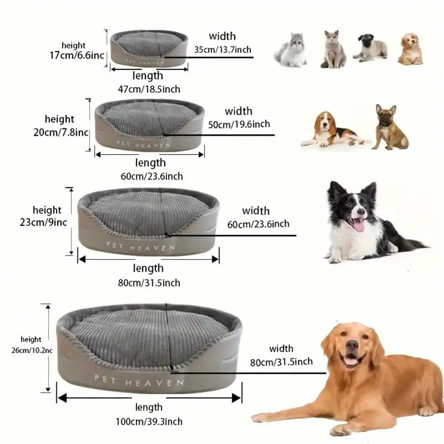 Luxurious Cotton Pet Bed For Dogs And Cats With Warm Mat