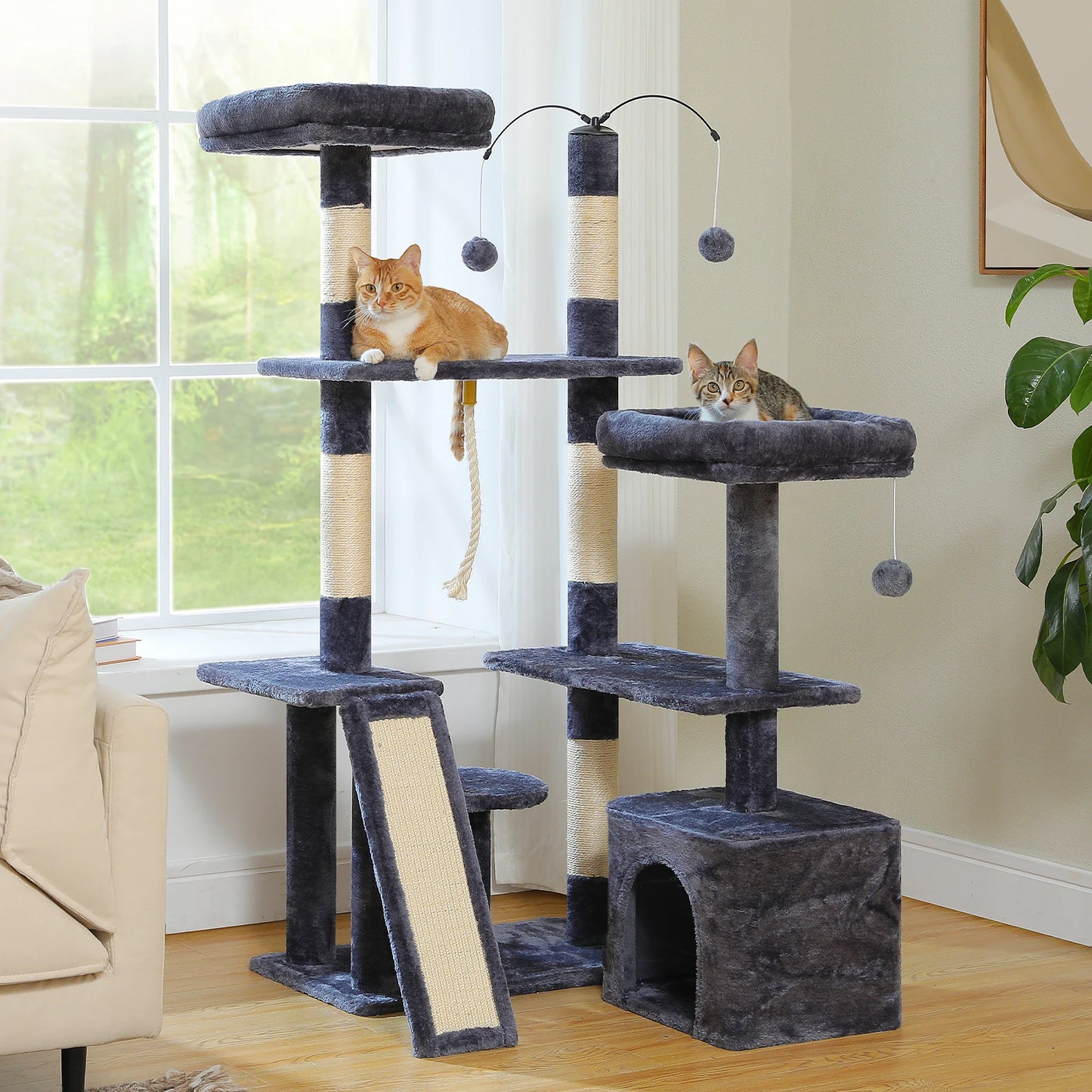 Pawz Road Multi Tier Cat Tree With Sisal Scratching Posts