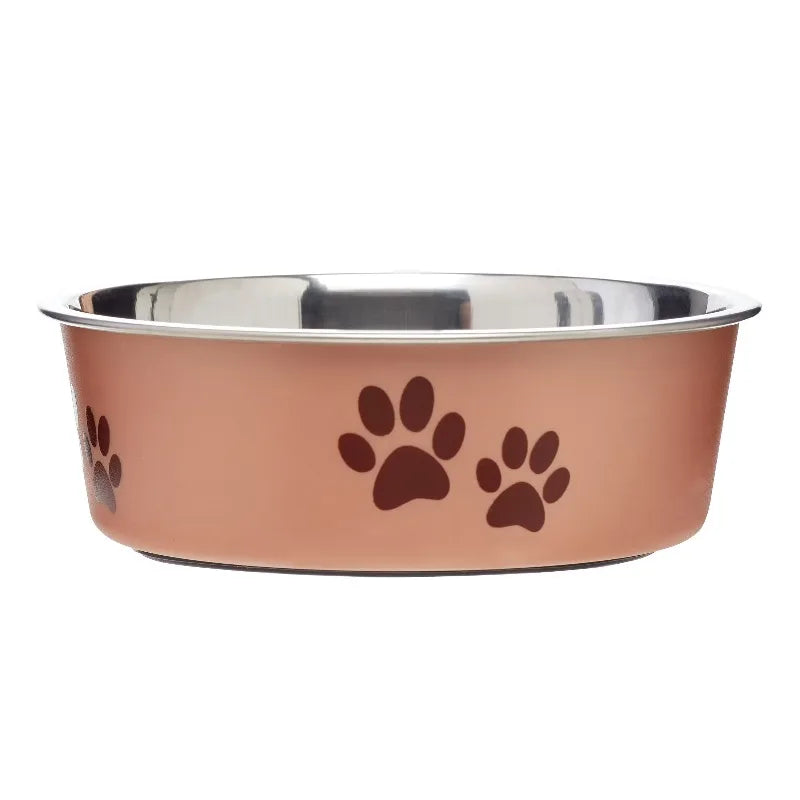 Round Stainless Steel Anti Gulping Dog Bowl For Bloat Prevention