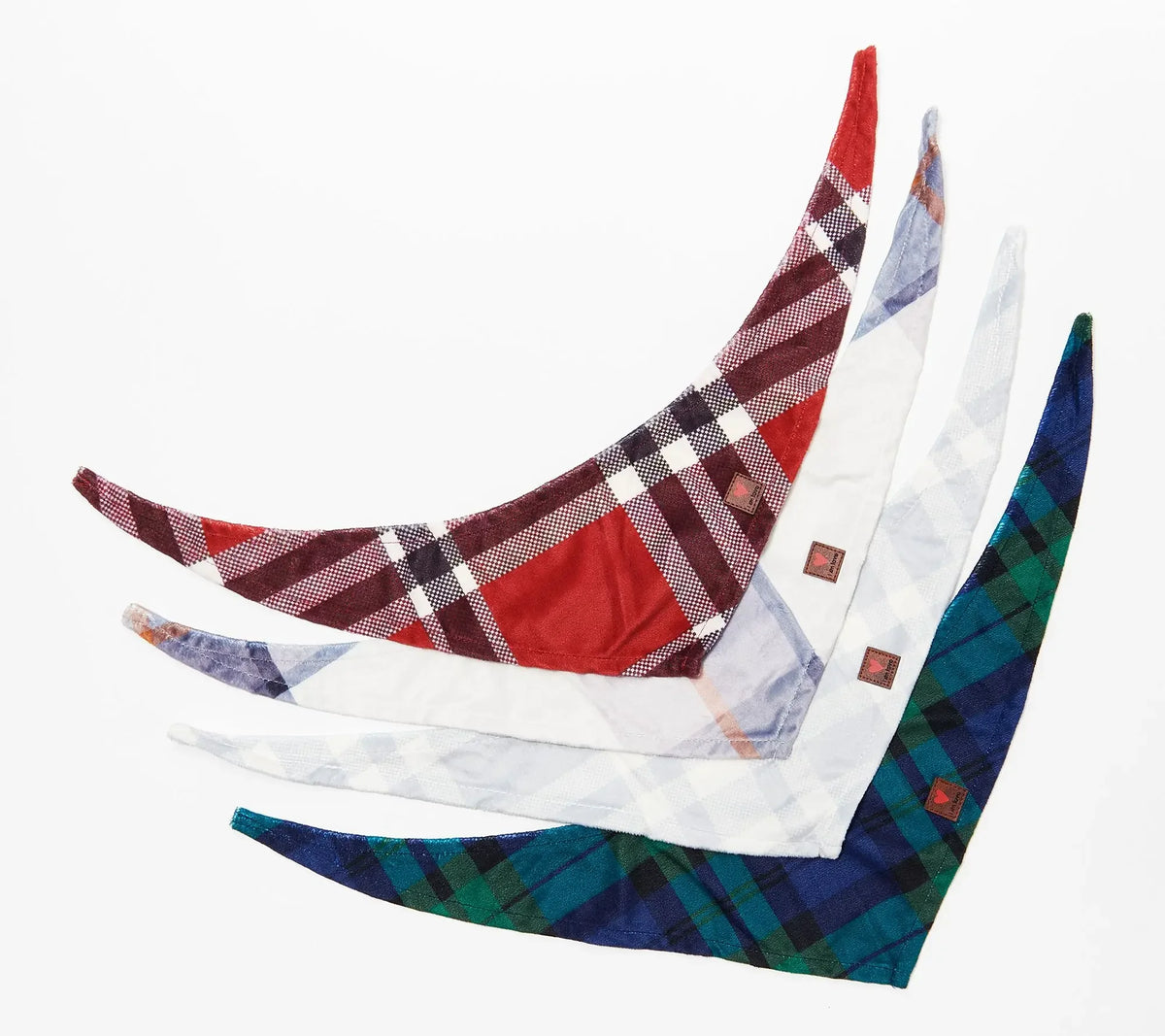 Peace Love World Plaid Pet Bandana Set of Four Patterns