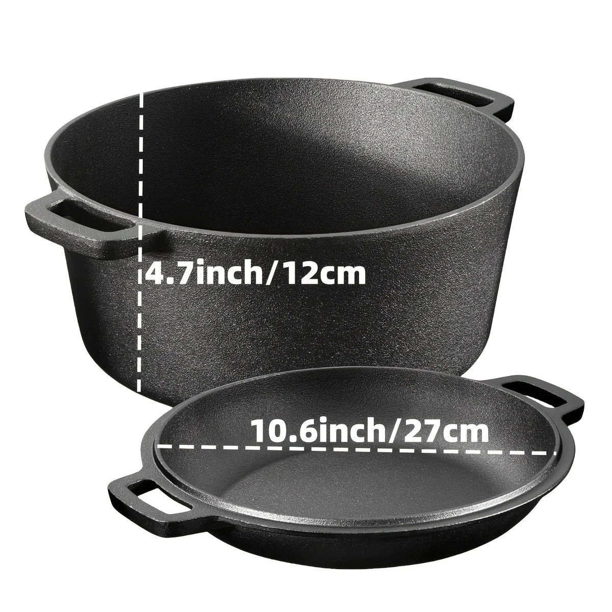 Pre-Seasoned Cast Iron Skillet Set for Oven Grill and Campfire