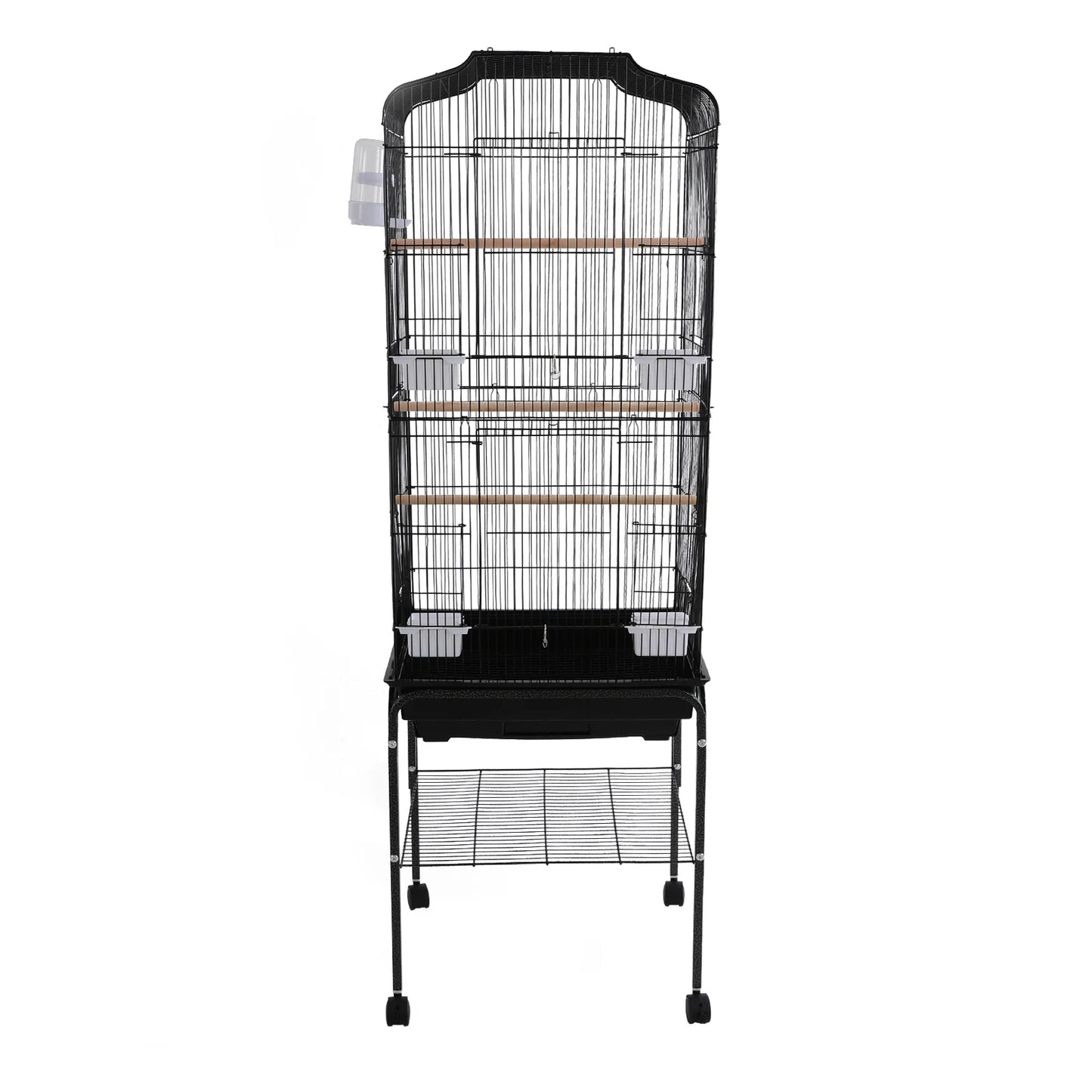 Large Metal Bird Cage With Stand And Wheels For Parrots