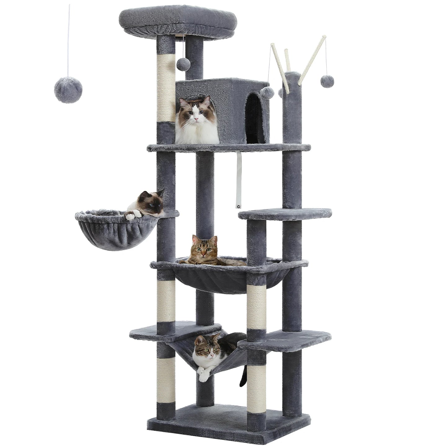 Petepela Indoor Cat Tree With Hammock And Scratching Post