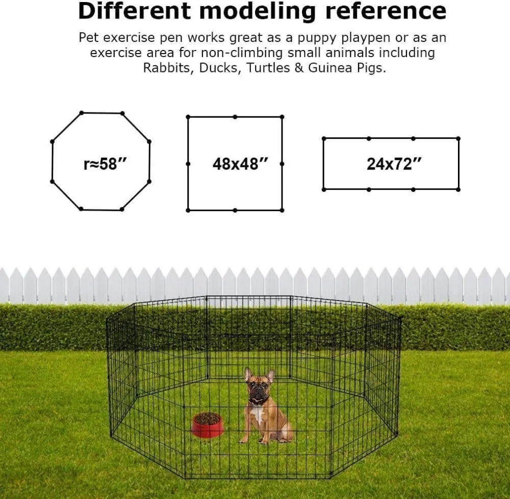 Foldable Dog Playpen For Indoor Outdoor Pet Exercise Pen