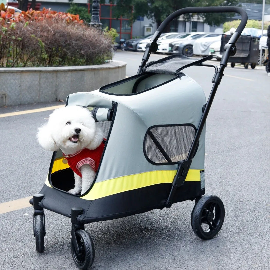 Bingopaw Portable Dog Stroller Dual Entry Wagon Cart All Terrain