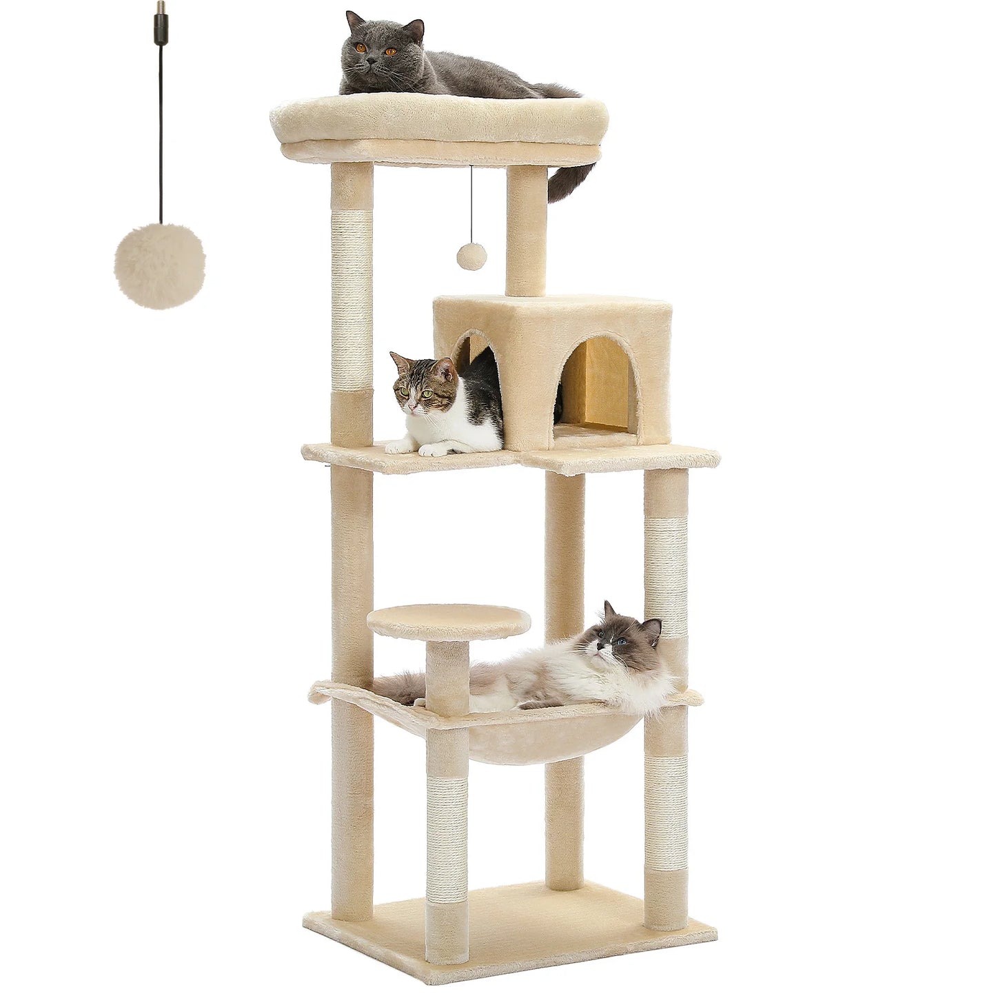 PAWZ Road Indoor Cat Tower With Sisal Posts And Hammock