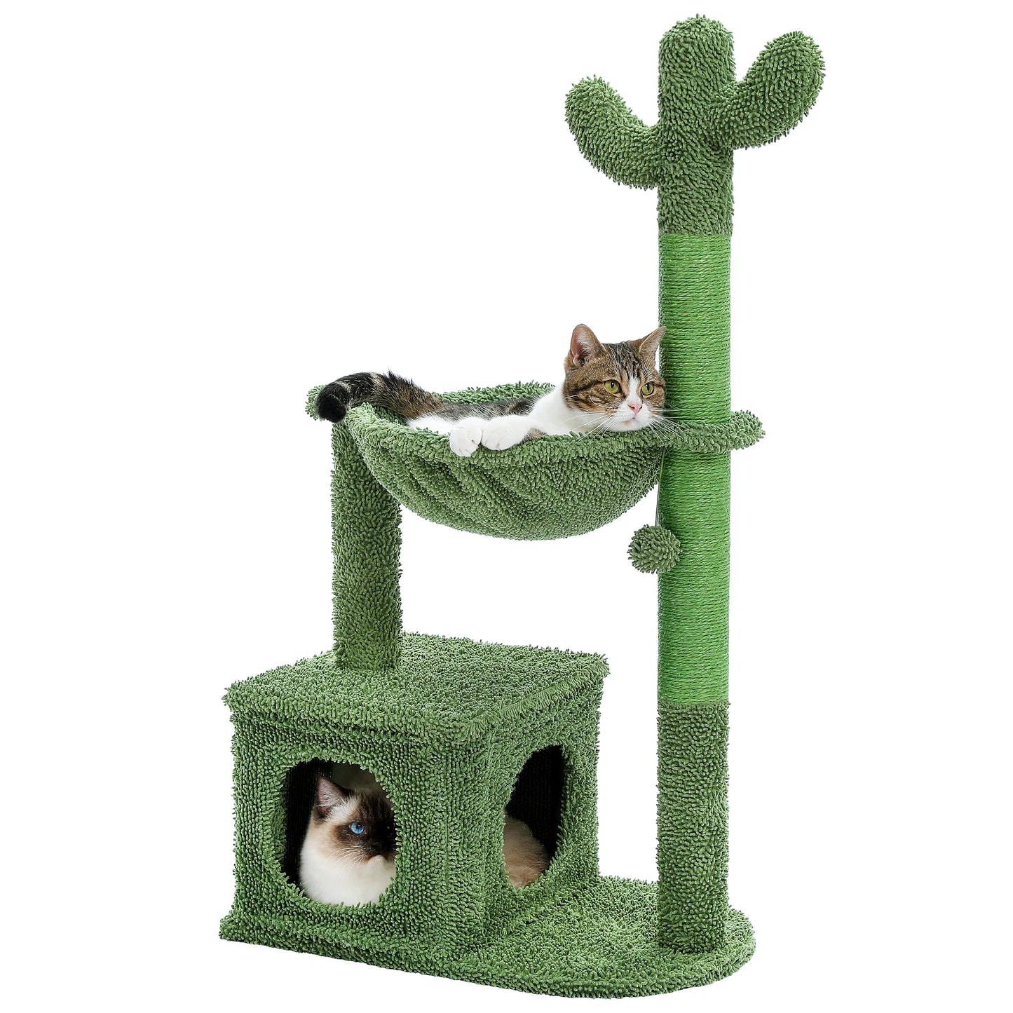 PEQULTI Cactus Cat Tree With Hammock And Scratch Platform