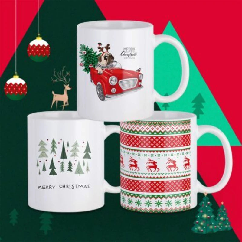 HTVRONT Sublimation Mugs Blank White Ceramic Sublimation Cups, Bulk Mugs for Coffee, Tea, Latte, Soup, Milk, Hot Cocoa 11 oz Set of 12
