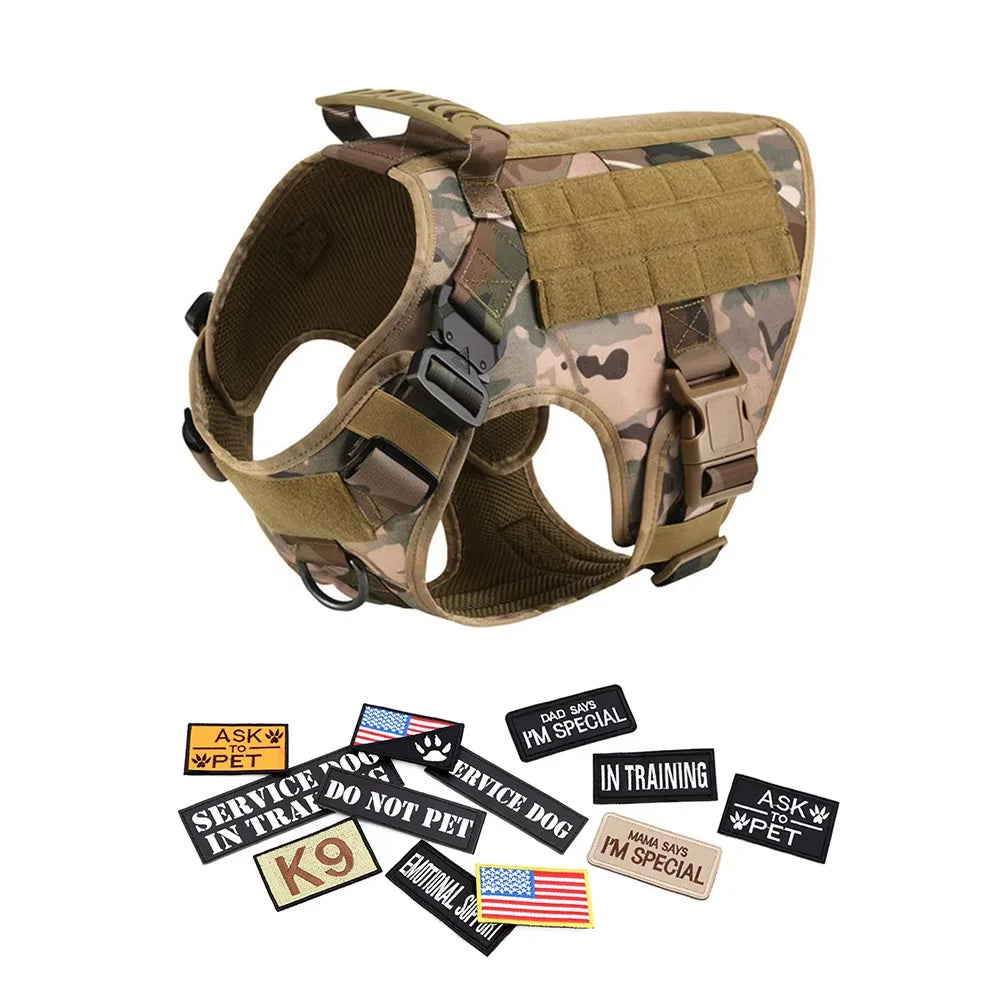 Tactical Nylon Dog Harness Vest With Quick Release Buckle
