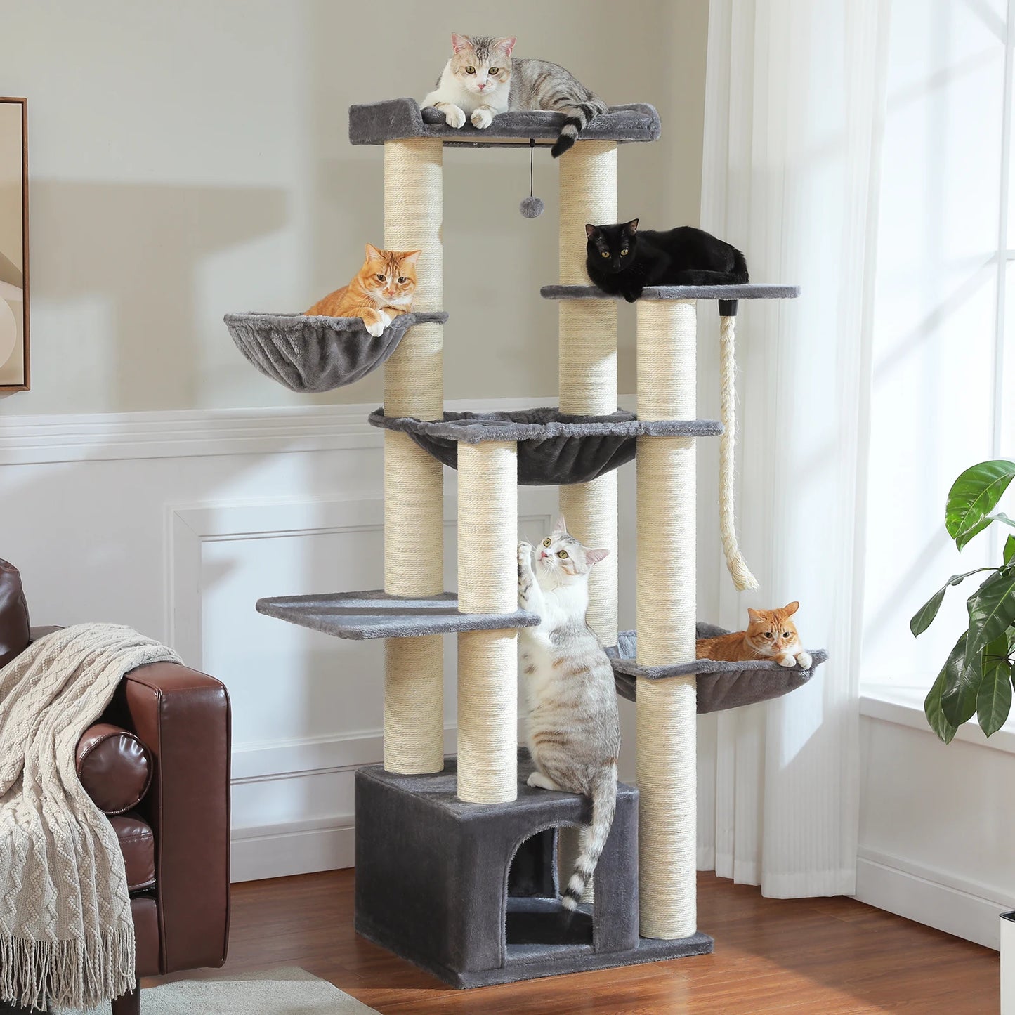 PAWZ Road Large Cat Tree For Big Cats With Hammock