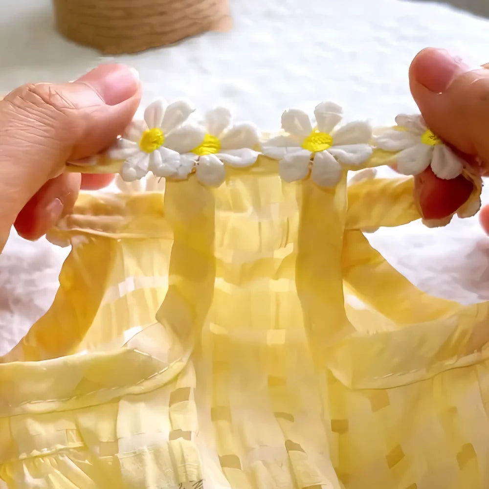Breathable Floral Wreath Pet Skirt Dress For Cats And Dogs