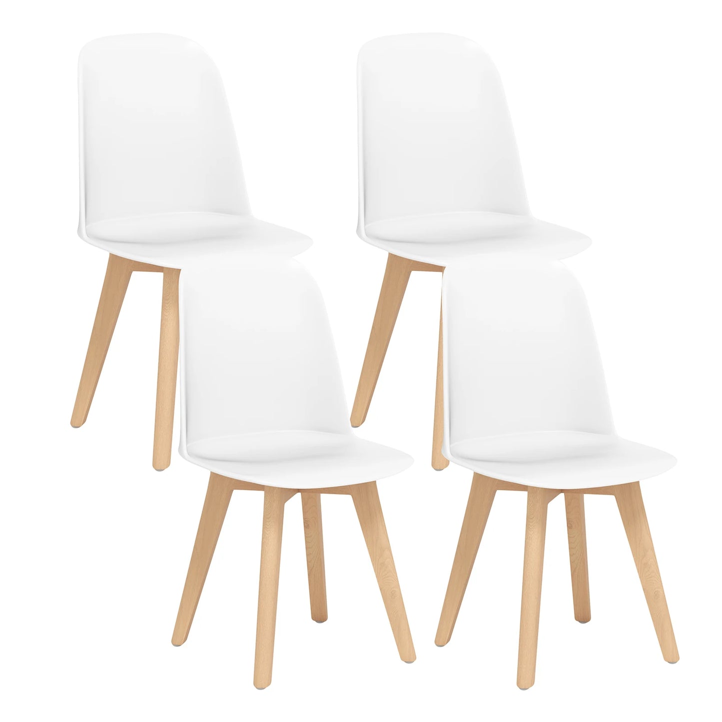 Homasis Modern Armless Wood Dining And Kitchen Chairs