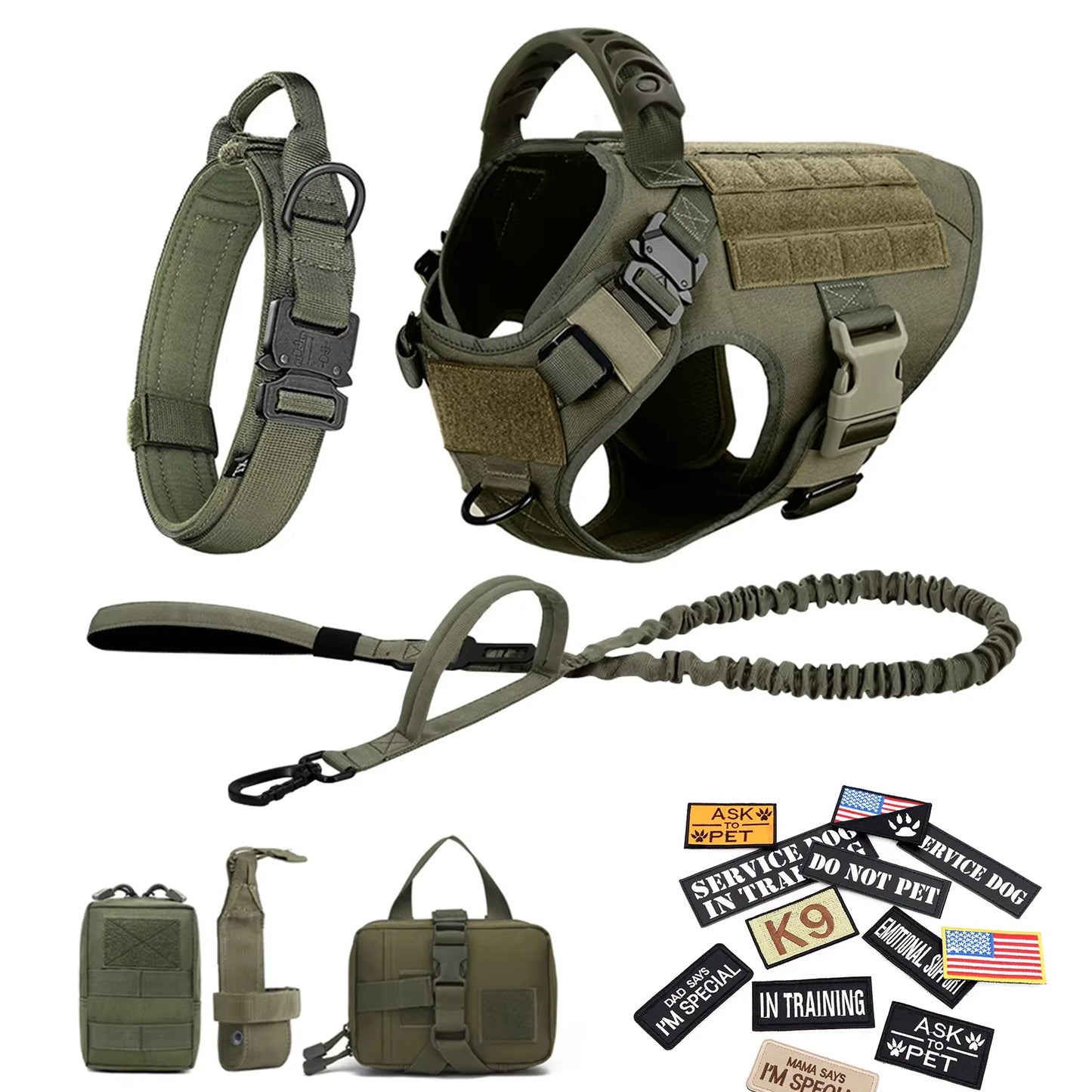 Tactical Nylon Dog Harness Vest With Quick Release Buckle