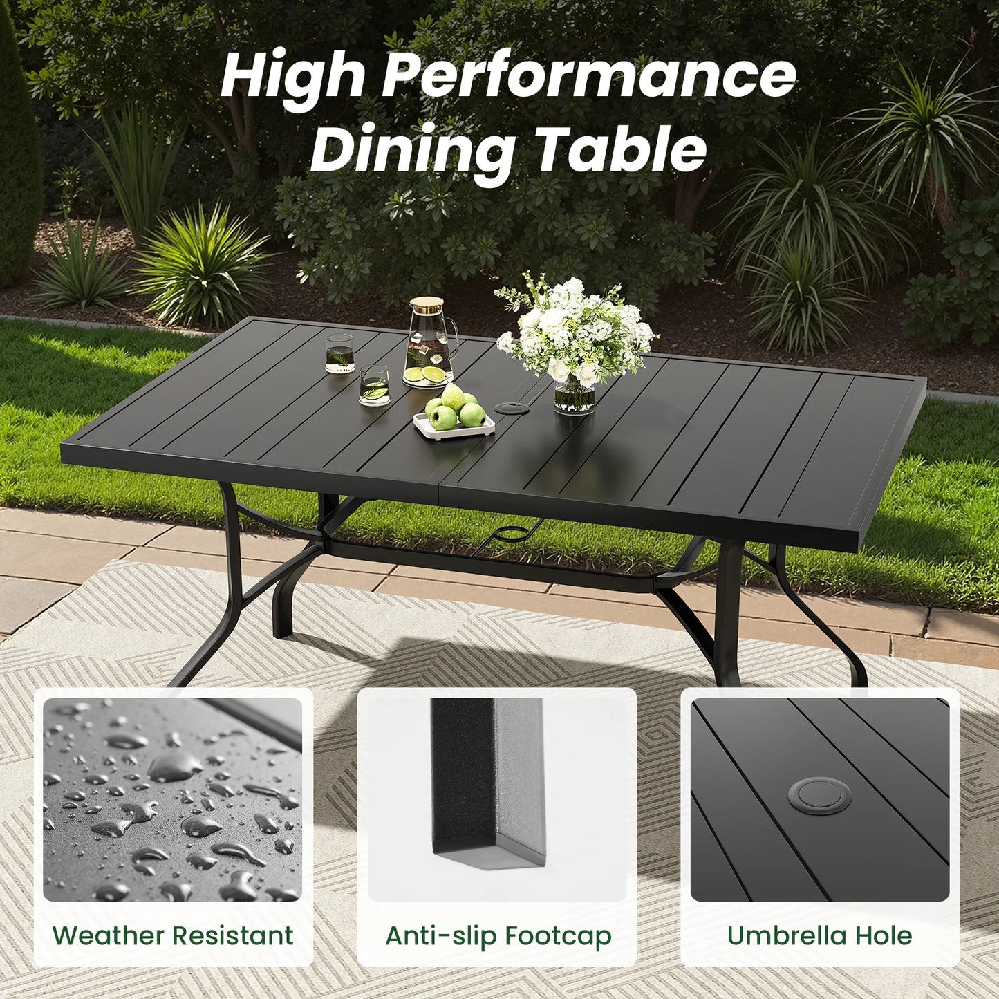 Farini 7 Piece Outdoor Metal Dining Set With 6 Chairs