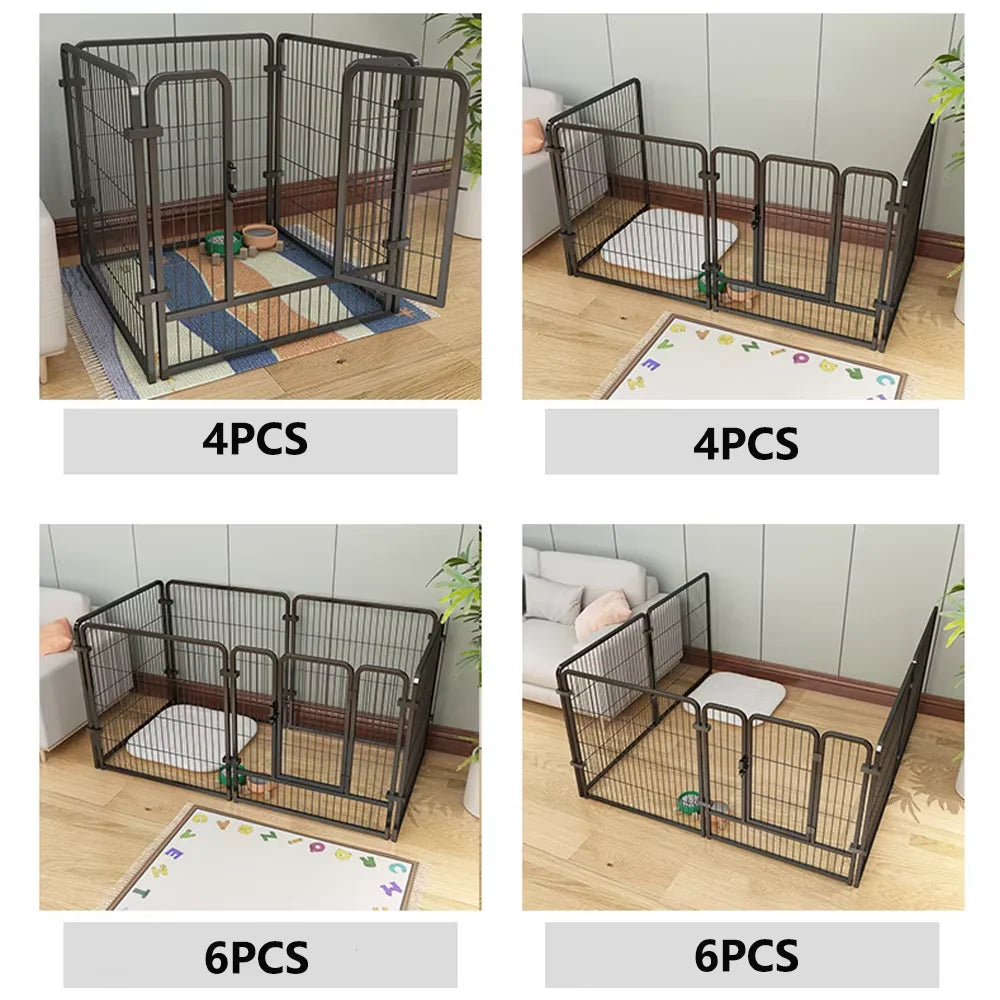 Stainless Steel Dog Fence Playpen Foldable Puppy Exercise Kennel