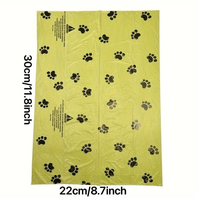 Extra Thick Leak Proof Dog Poop Bags With Paw Print
