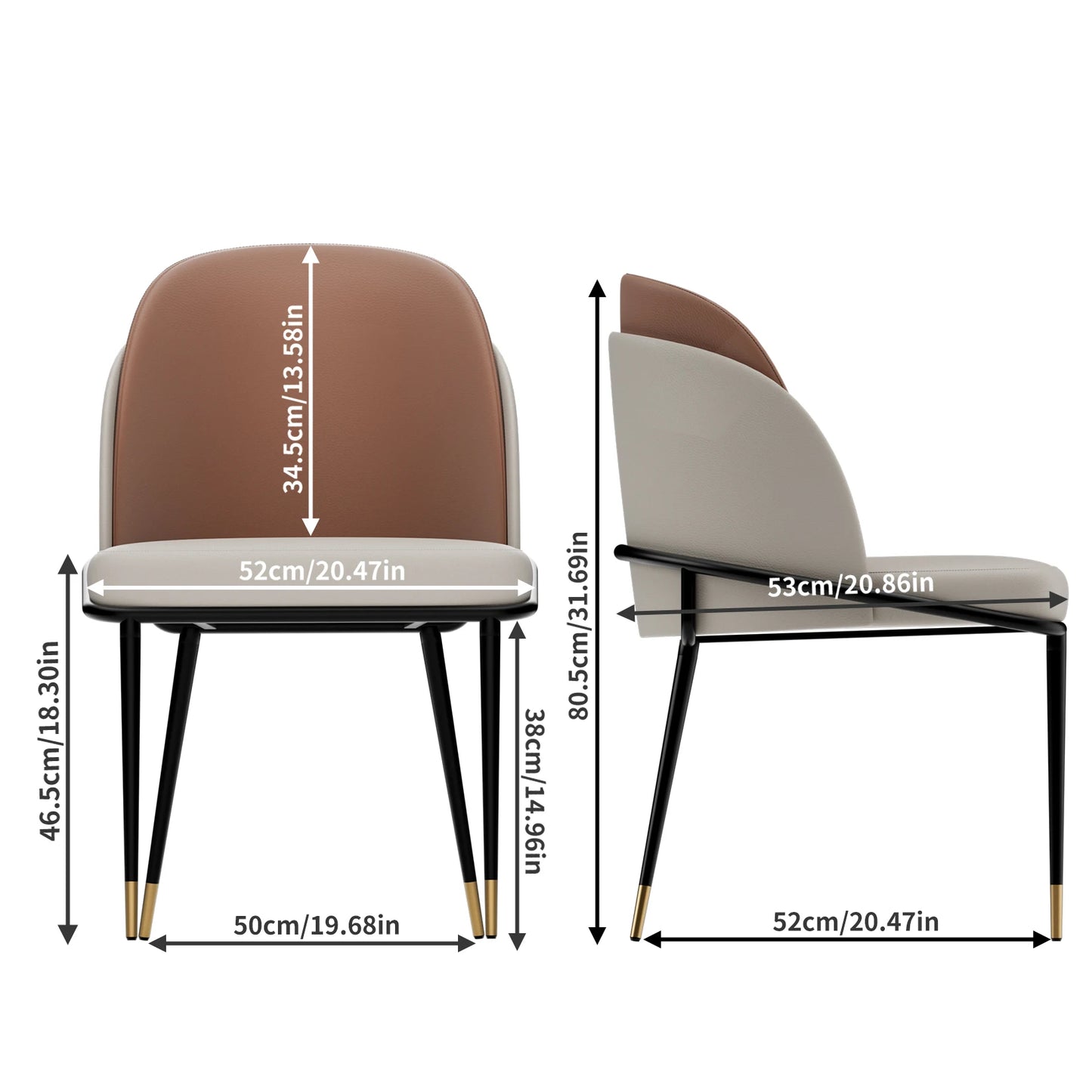 Modern Faux Leather Dining Chair Set With Padded Upholstery