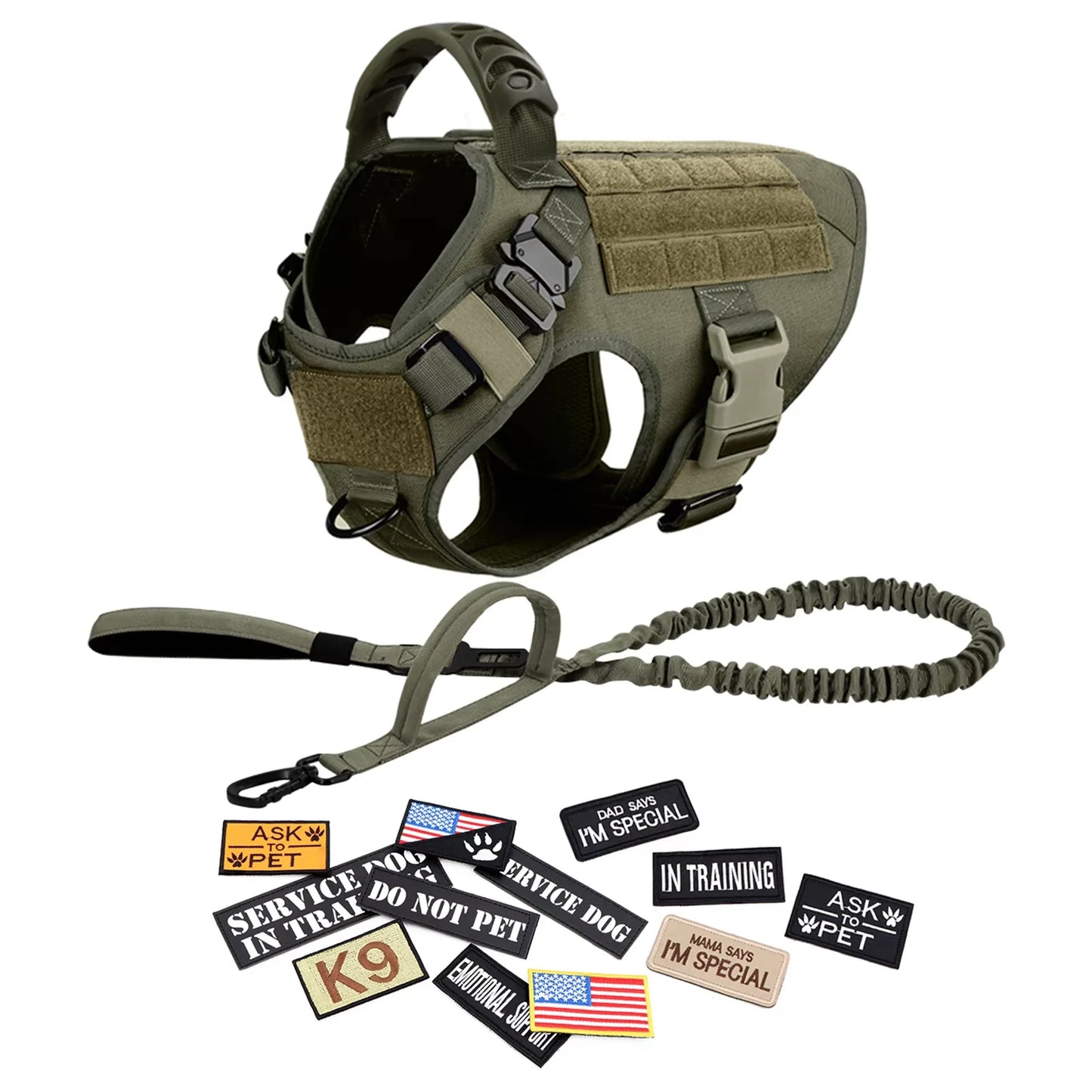 Tactical Nylon Dog Harness Vest With Quick Release Buckle