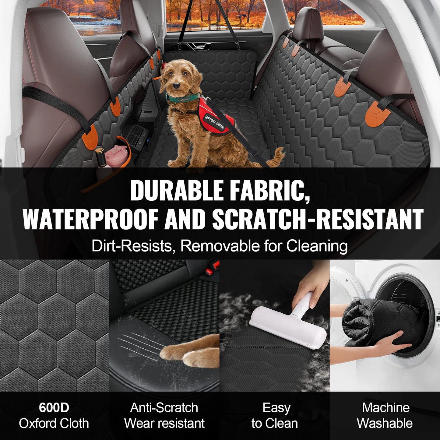 SucceBuy Dog Car Seat Back Extender With Mesh Vent Pocket