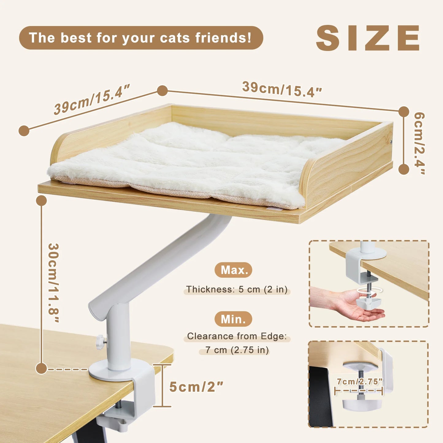PAWZ Road Cat Desk Bed 360 Rotatable Stand For Cats