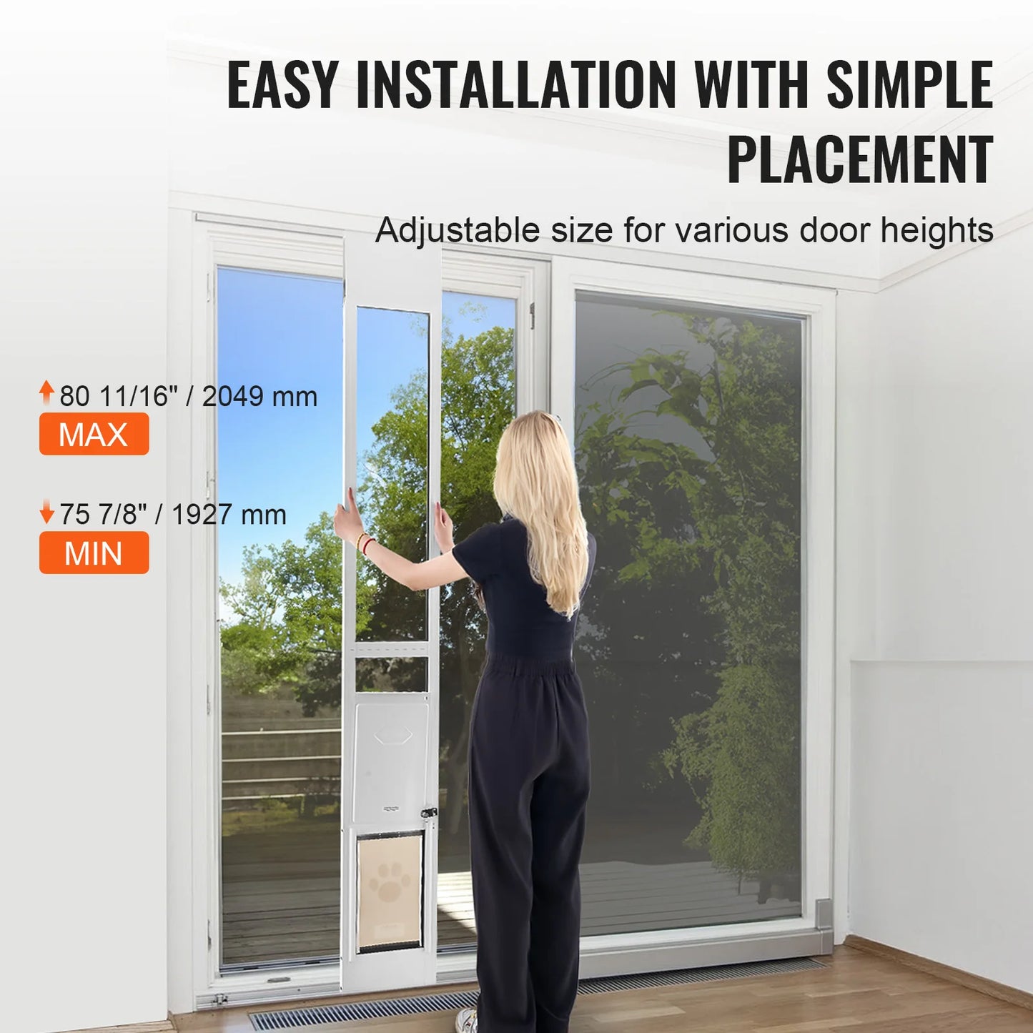 Adjustable Aluminum Frame Pet Door For Sliding Glass Doors