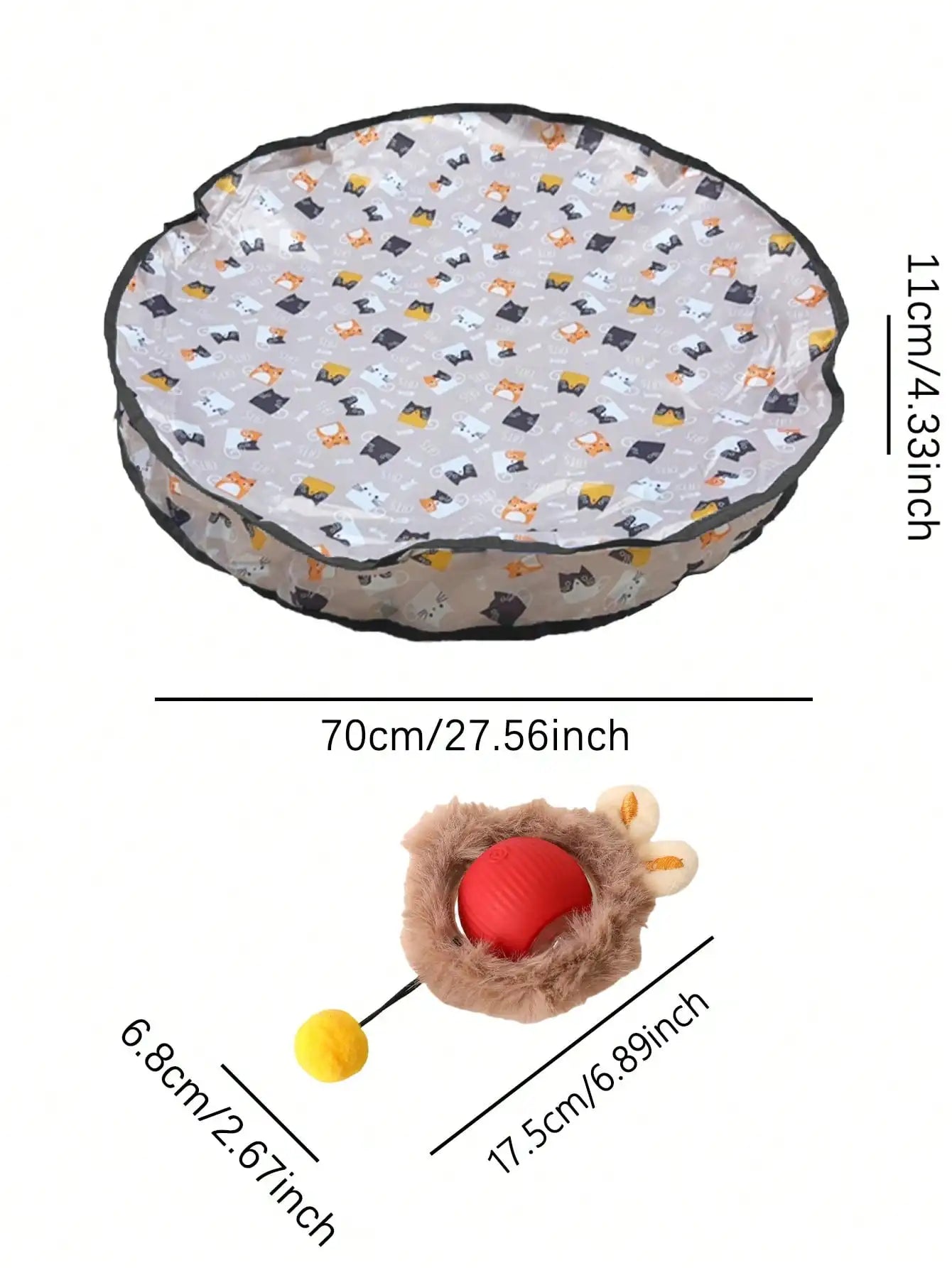 Electric Rechargeable Cat Ball Toy With LED Chasing Light
