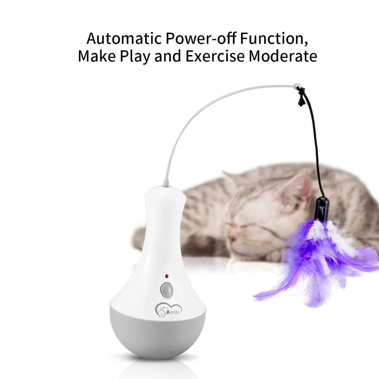 Cat Interactive Feather Toy Teaser For Indoor Play Rotation