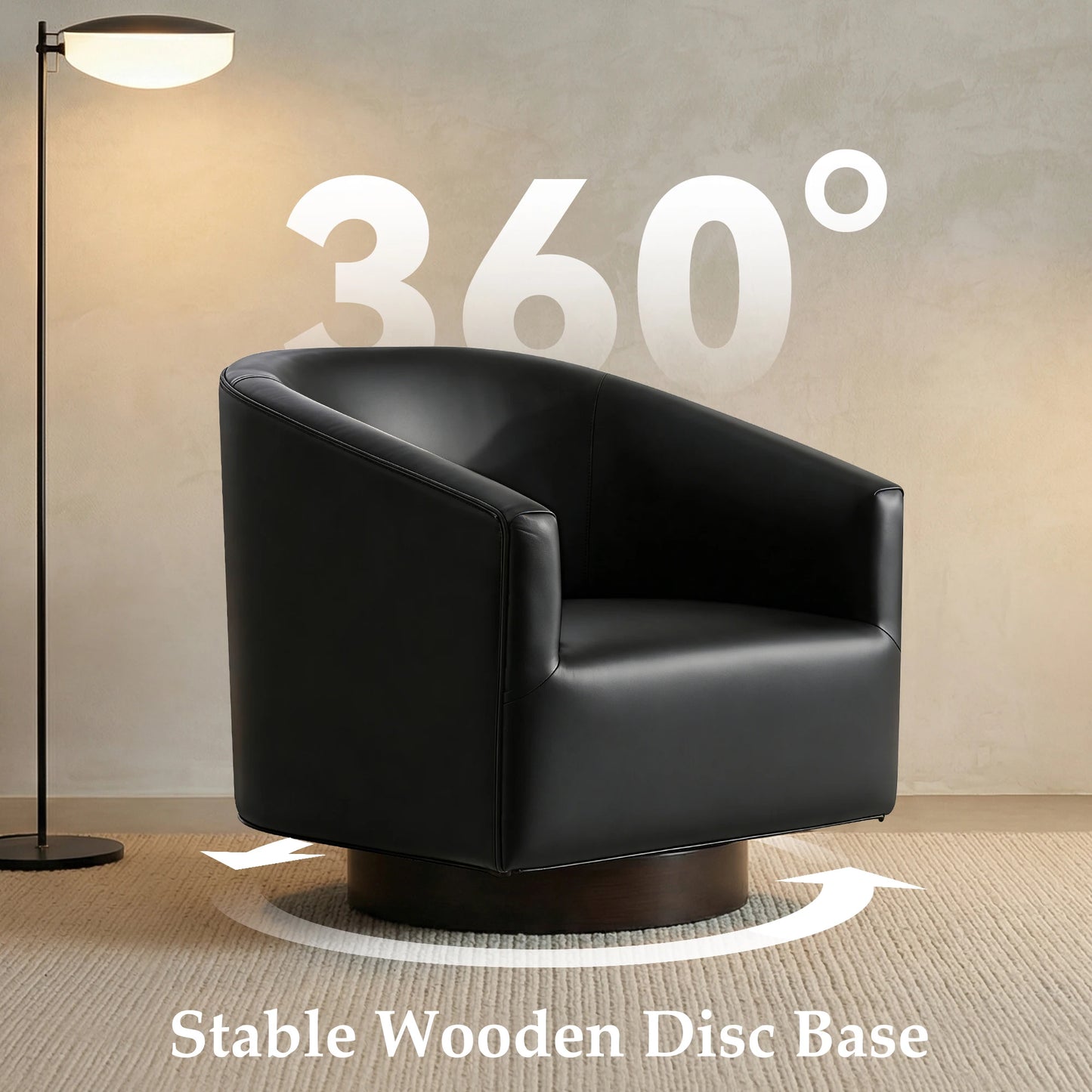 Kerdom Barrel Accent Chair With Linen Upholstery And Wood Frame