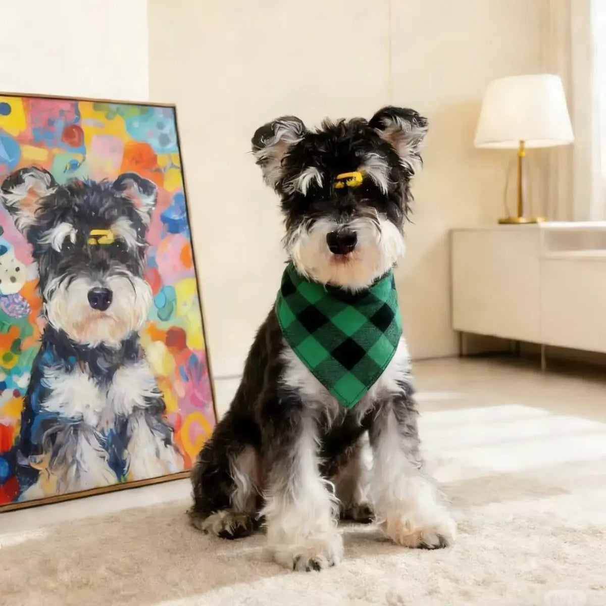 Washable Plaid Pet Scarves for Dogs and Cats for Special Events