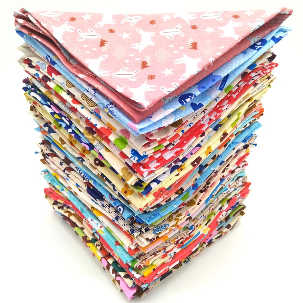 Soft Cotton Dog Bandana Multi Pack Puppy Scarf Bib Set