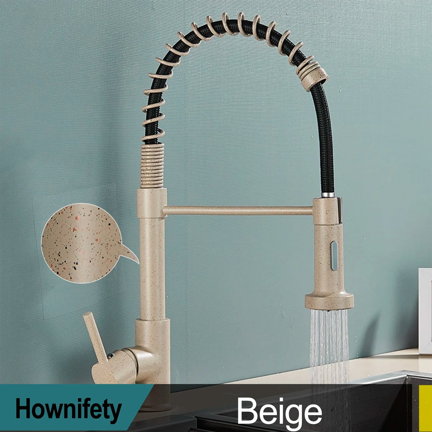 Hownifety Chrome Kitchen Sink Faucet Stainless Steel Hot and Cold Water Tap Deck Mounted Bathroom Gourmet Kitchen Crane