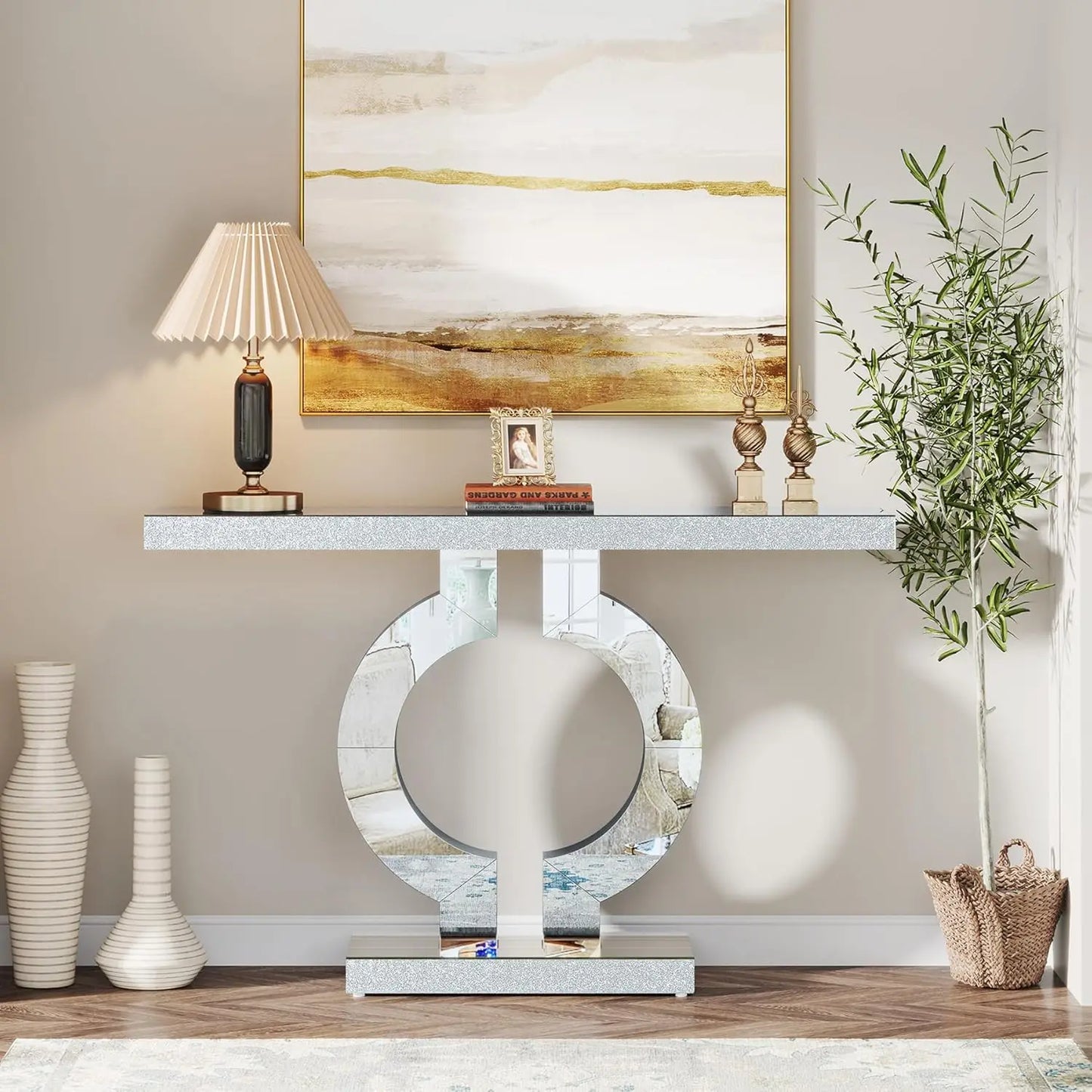Tribesigns Modern Mirrored Console Table Entryway Home Decor