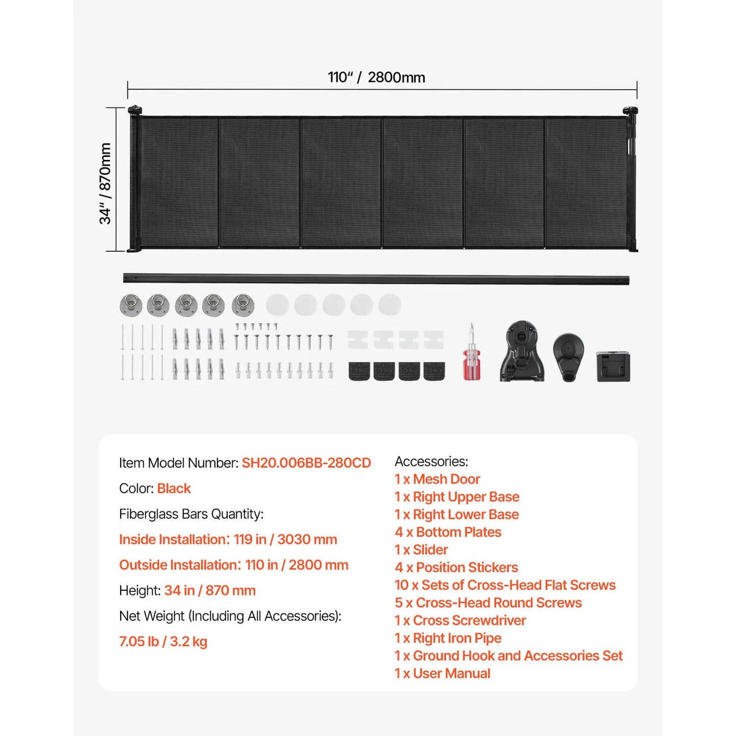 SucceBuy Retractable Baby And Pet Safety Gate For Indoor Home