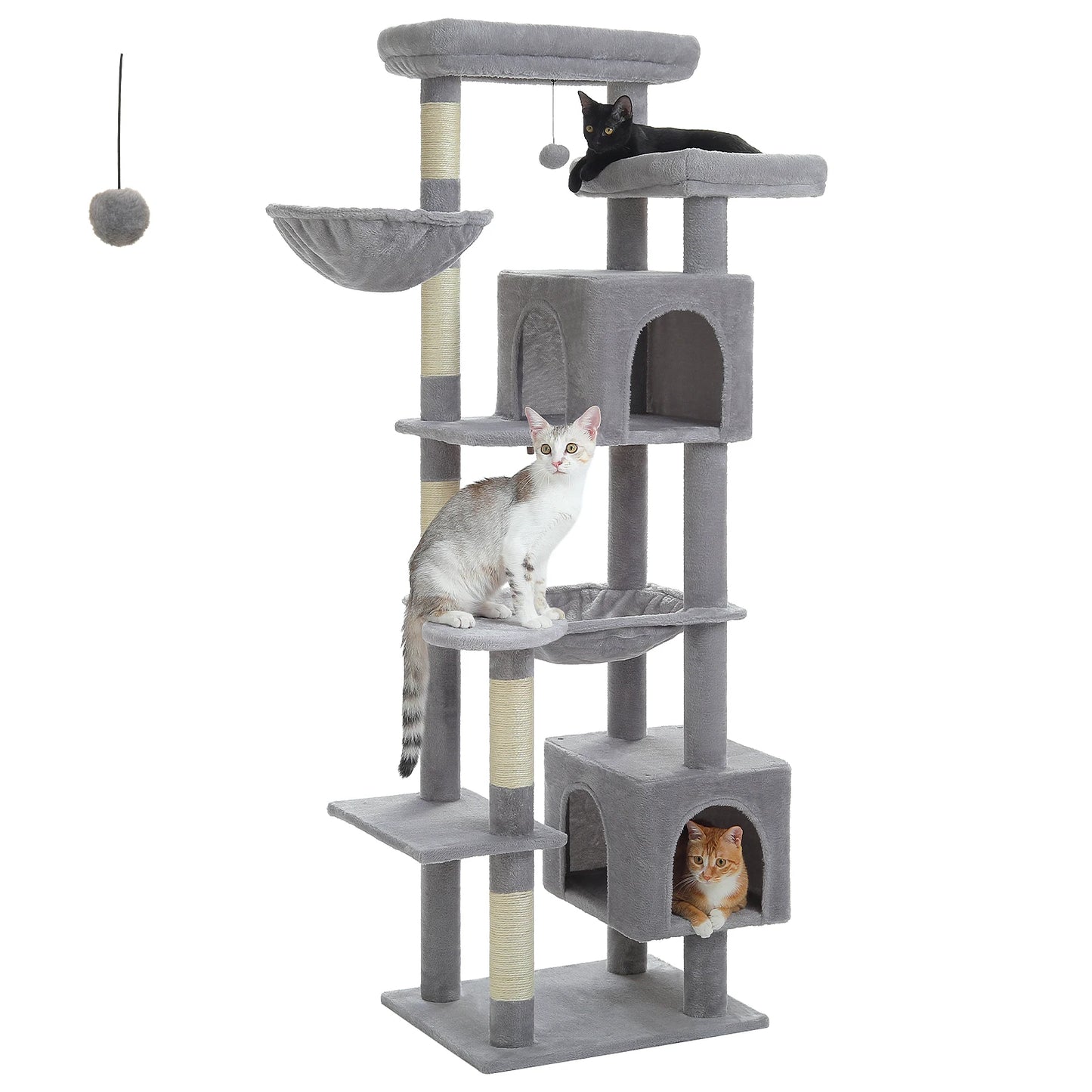 PAWZ Road Tall Cat Tree with Scratching Posts and Hammock