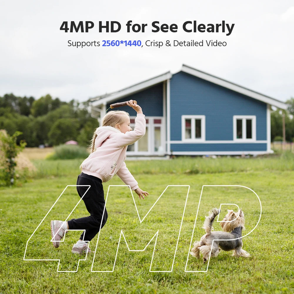 ANNKE 4MP Solar Wireless Security Camera Outdoor WiFi 6 Camera PIR Human Detection Full-Color Night Vision Pan/Tilt 270° Two-Way Talk IP65 Waterproof